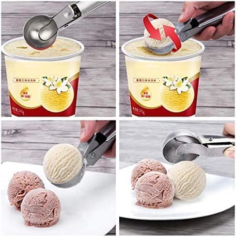 A Slzhds 2 Pcs Cuchara de Helado Acero Inoxidable, Cuchara para Helado y Congelados, 7 Pulgadas, Para Helados, Puré de Papas, Frutas, Diseño Ergonómico, Ideal para Cocina, Pastelerías.