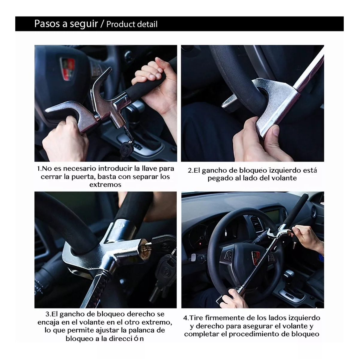 Candado Baston Seguro Volante Anti Robo.