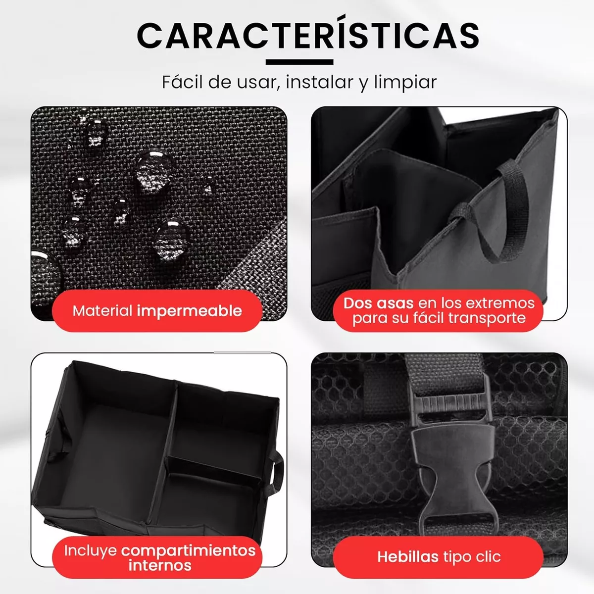 Organizador Para Auto Plegable Para Cajuela.