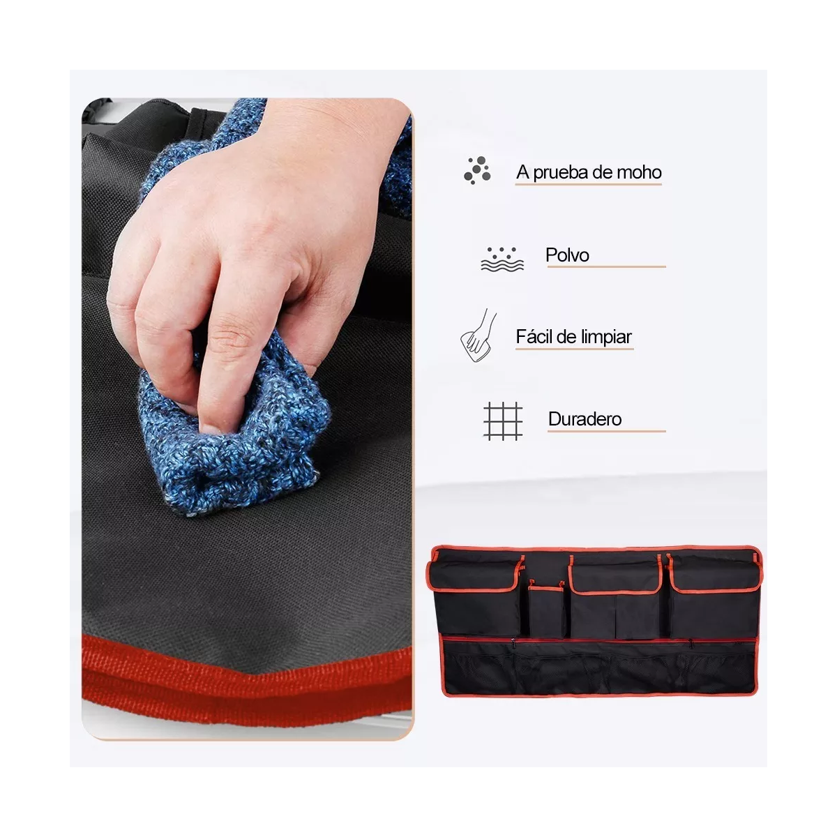 Organizador Maletero Para Asiento Coche Bolsa Con Bolsillos.