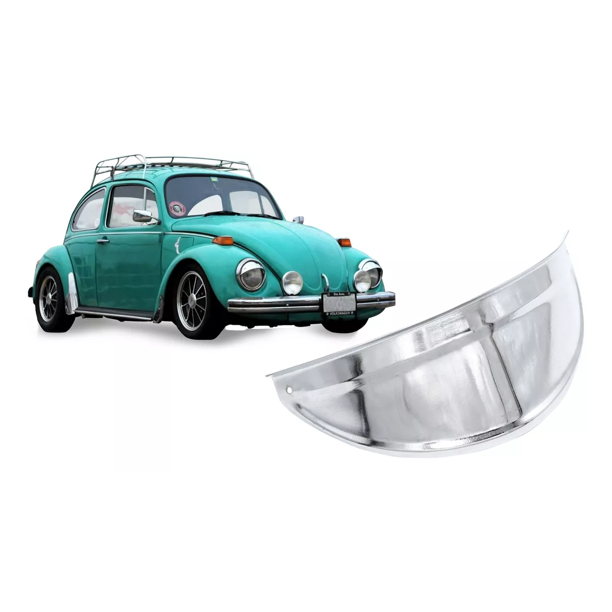 Par Ceja Pestañas Faro Lamina Cromada Vw Vocho Sedan Combi.