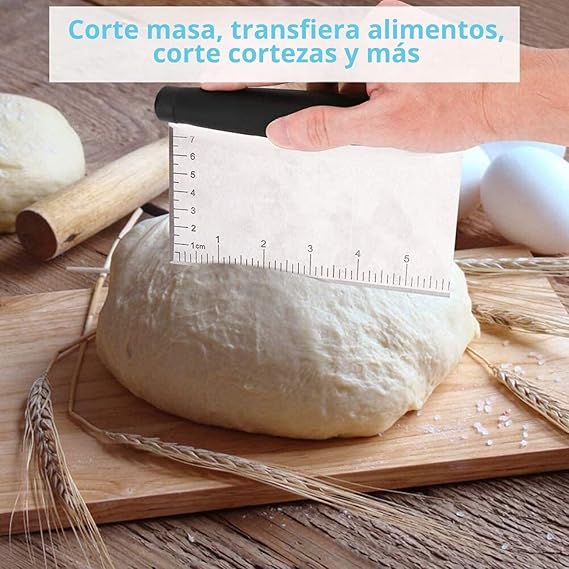 AU Chef Cortador de Masa, Raspador de Masa y Alimentos de Acero Inoxidable, Cuchillo de Masa de 6 pulgadas para Hornear, Cortador de Repostería con Agarre contorneado. Cortador de Masa, Raspador de Masa y Alimentos de Acero Inoxidable, Cuchillo de Masa de 6 pulgadas para Hornear, Cortador de Repostería con Agarre contorneado..