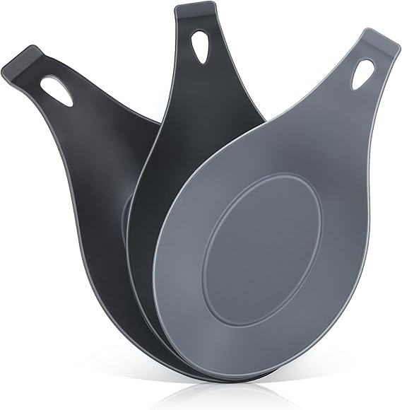A 3 Piezas Reposabrazos Modernos De Silicona Para Cuchara, Soportes Para Utensilios De Cocina Para Estufa, Material De Calidad Sin BPA, Soporte De Utensilios Para Cucharones, Soporte Para Tapa De Olla.