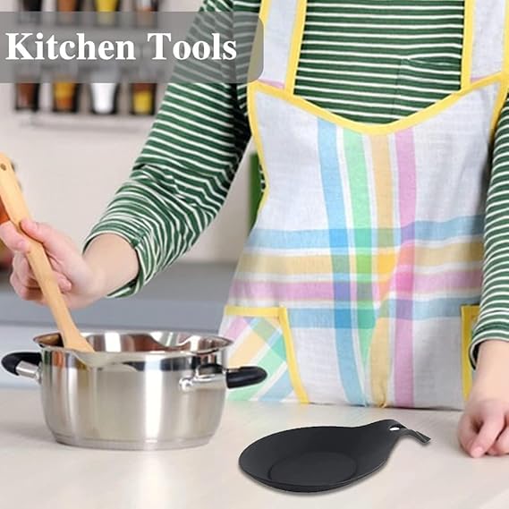 A 3 Piezas Reposabrazos Modernos De Silicona Para Cuchara, Soportes Para Utensilios De Cocina Para Estufa, Material De Calidad Sin BPA, Soporte De Utensilios Para Cucharones, Soporte Para Tapa De Olla.