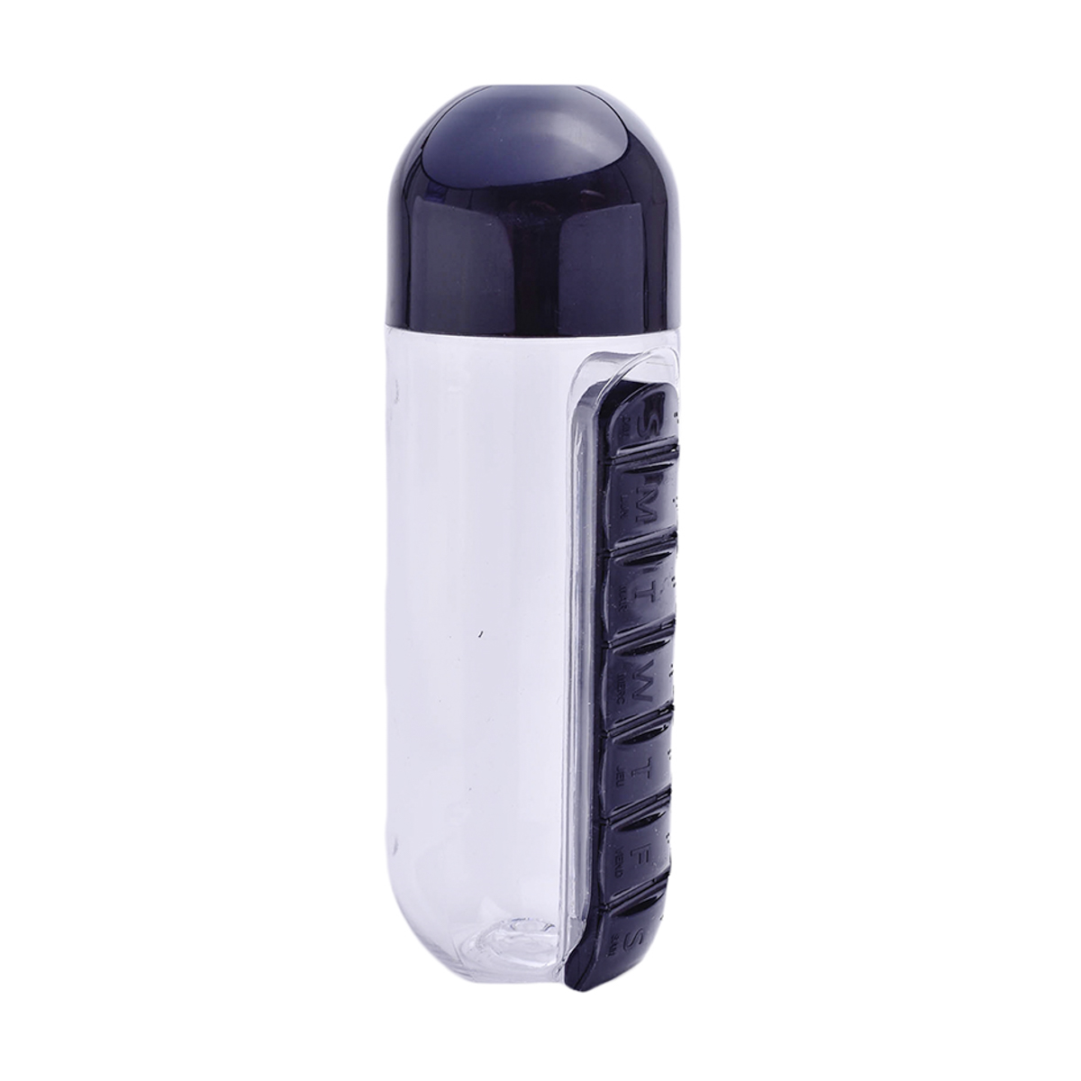 Botella Agua 2 En 1 Vaso Pastillero Portátil Píldoras 600ml
