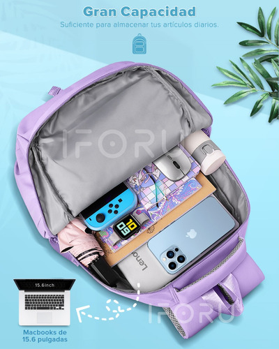 Mochila Escolar Viaje Bolsa Para Laptop 15.6 Inch Iforu 30l.