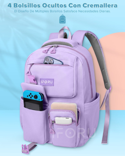 Mochila Escolar Viaje Bolsa Para Laptop 15.6 Inch Iforu 30l.