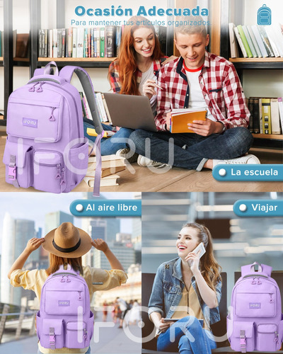 Mochila Escolar Viaje Bolsa Para Laptop 15.6 Inch Iforu 30l.