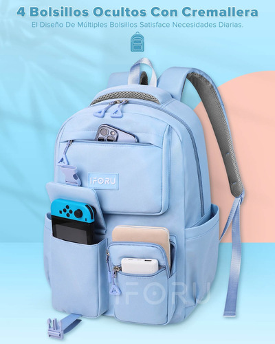 Mochila Escolar Viaje Bolsa Para Laptop 15.6 Inch Iforu 30l.