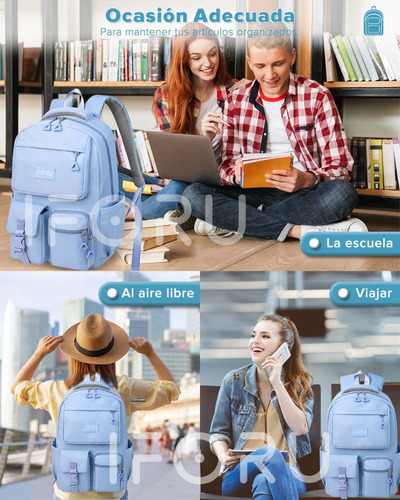 Mochila Escolar Viaje Bolsa Para Laptop 15.6 Inch Iforu 30l.