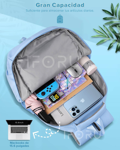 Mochila Escolar Viaje Bolsa Para Laptop 15.6 Inch Iforu 30l.