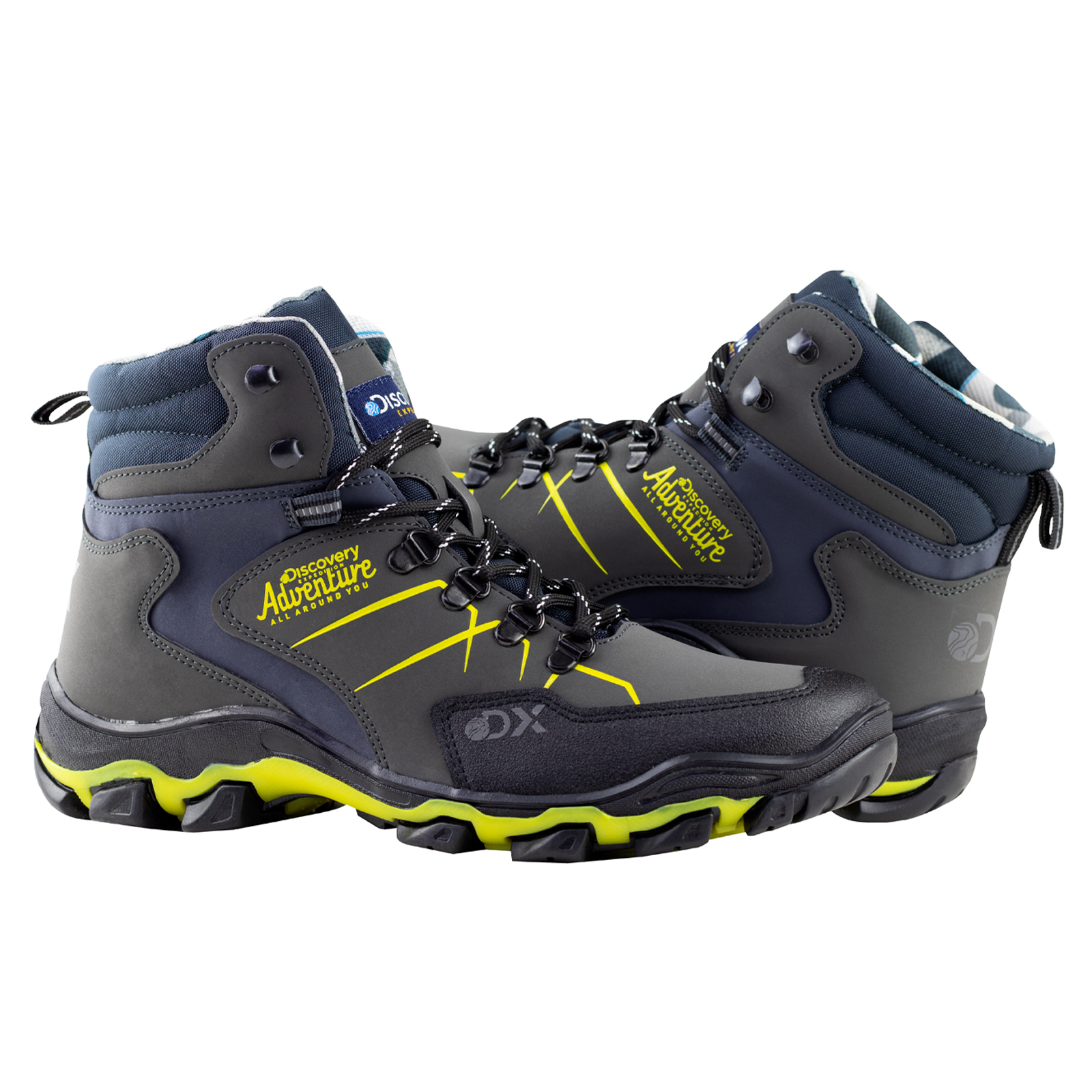 Botas Para Hombre Camping Semi Senderismo Outdoor Discovery 2383 Gris Negro.