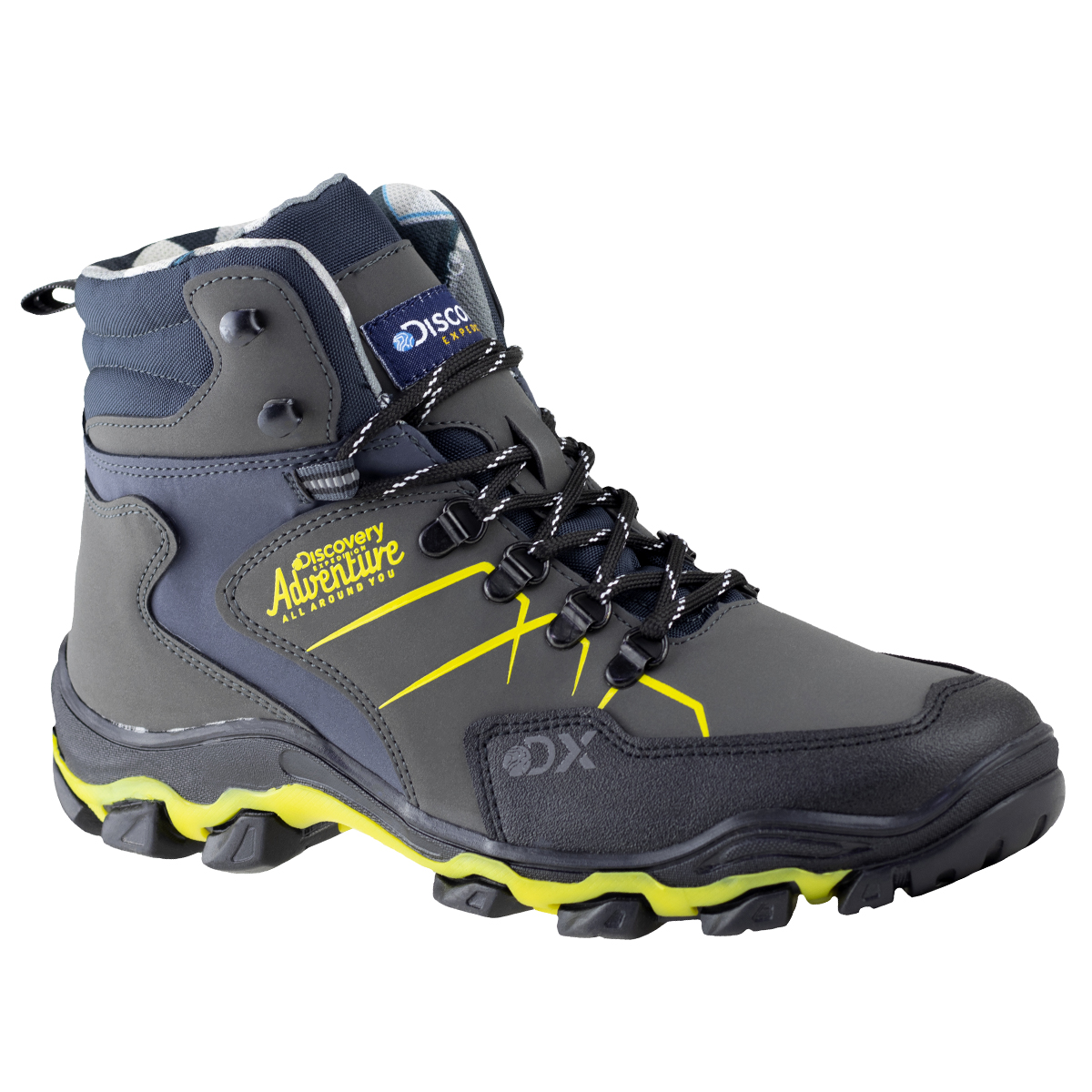 Botas Para Hombre Camping Semi Senderismo Outdoor Discovery 2383 Gris Negro.