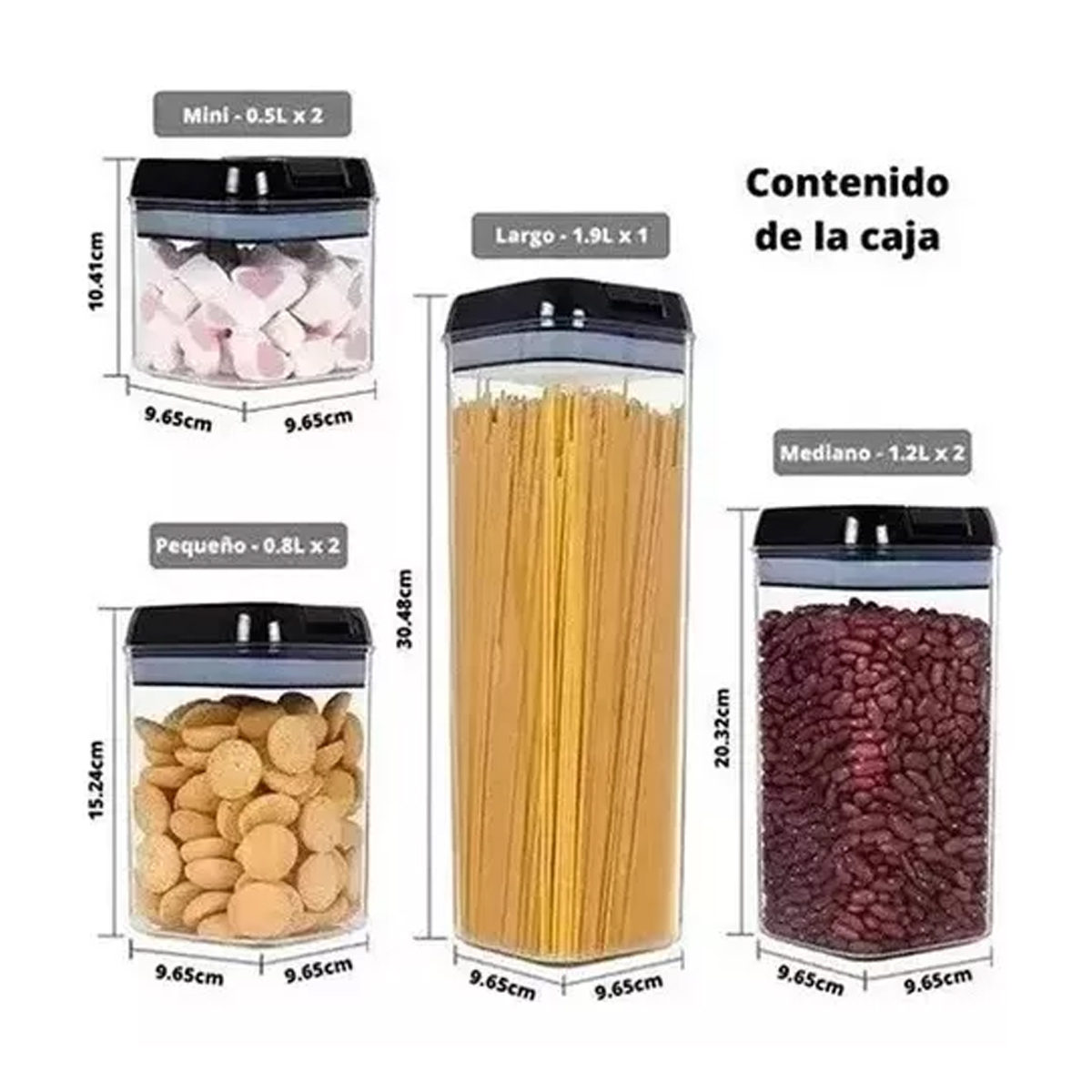 Juego Recipientes HermEticos Almacenamiento 7 Piezas