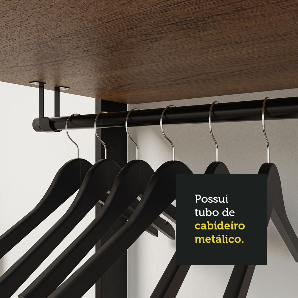 Clóset Modulado Valencia 4 Cajones 258cm Marrón/Negro Madesa 01