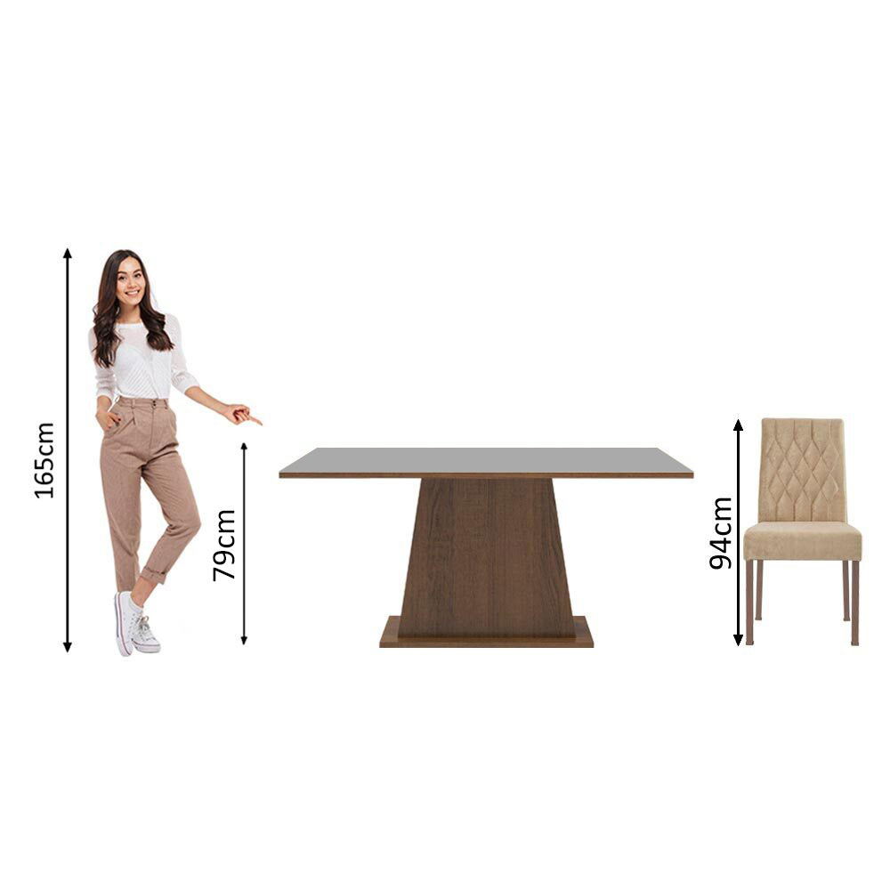Juego de Comedor con Mesa y 6 Sillas Madesa Britney MGI