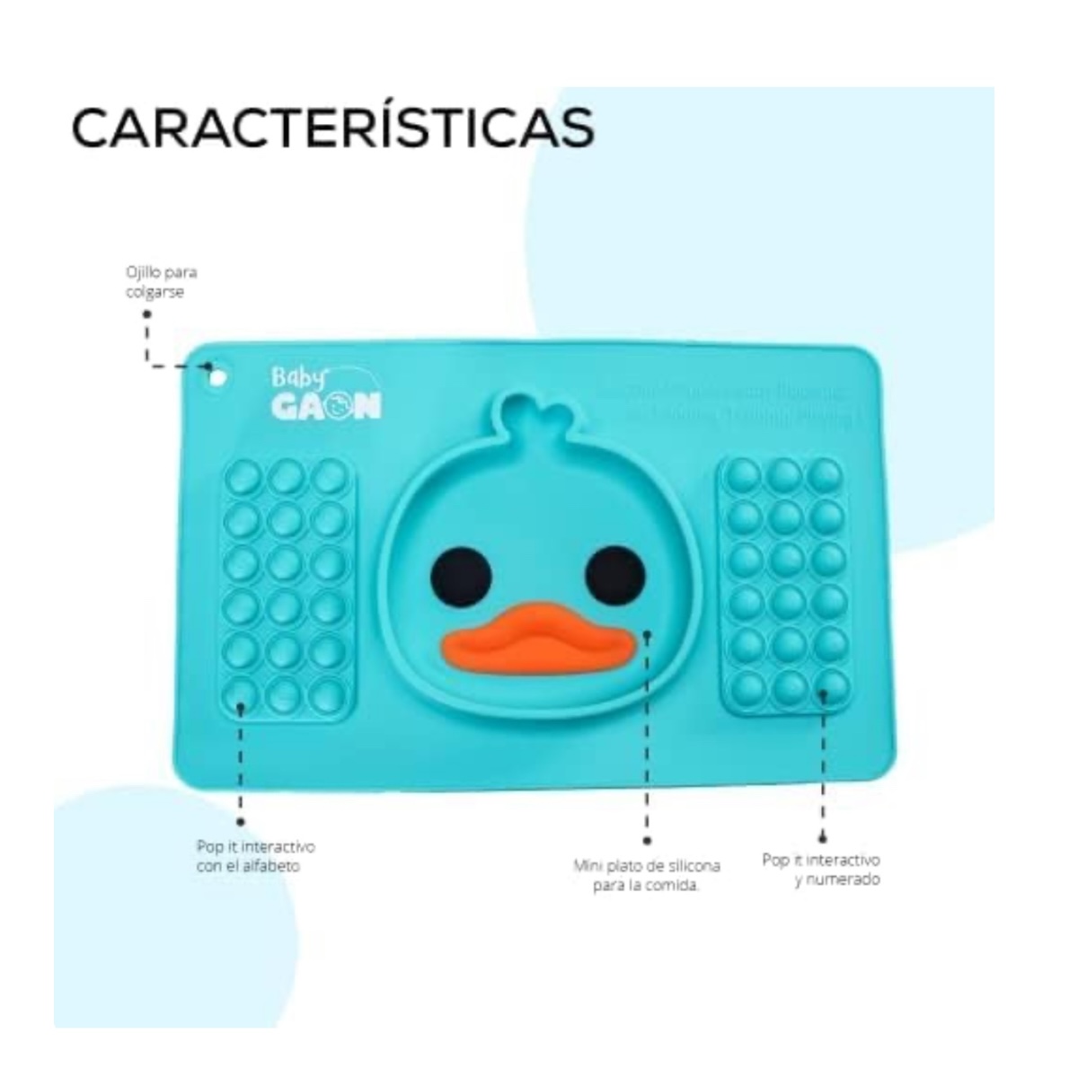 Plato Para Bebe De Silicona Antiderrapante Y Pop It.
