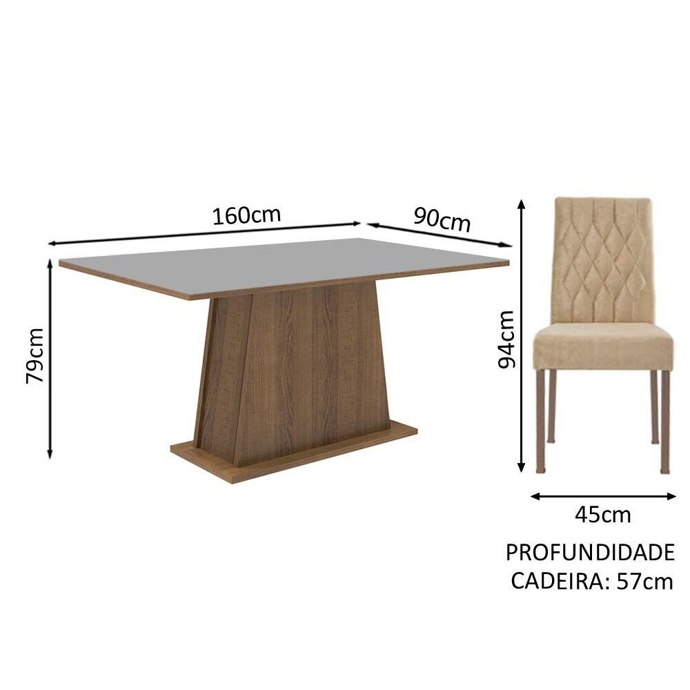 Juego de Comedor con Mesa y 6 Sillas Madesa Britney MGI