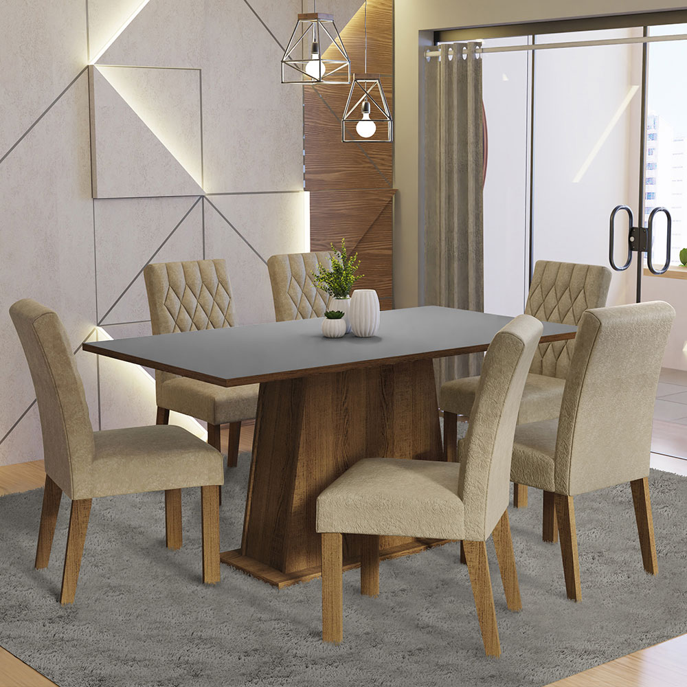 Juego de Comedor con Mesa y 6 Sillas Madesa Britney MGI