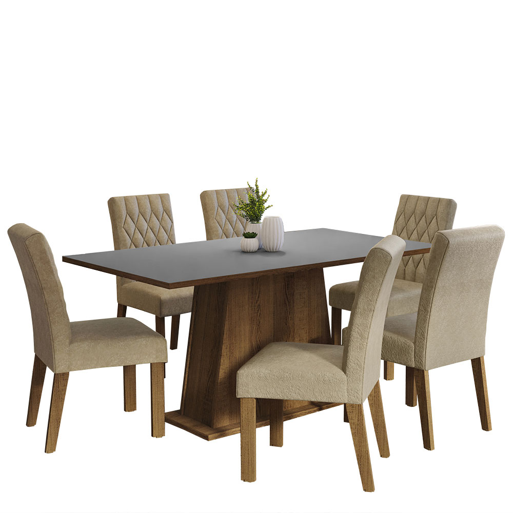 Juego de Comedor con Mesa y 6 Sillas Madesa Britney MGI