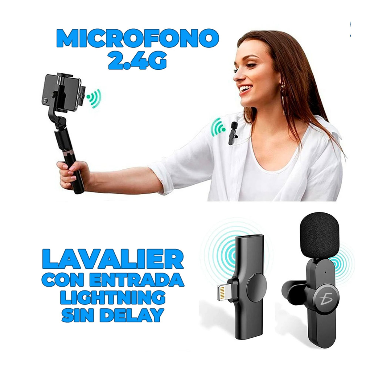 MicrOfono De Solapa InalAmbrico PortAtil Para iPhone iPad