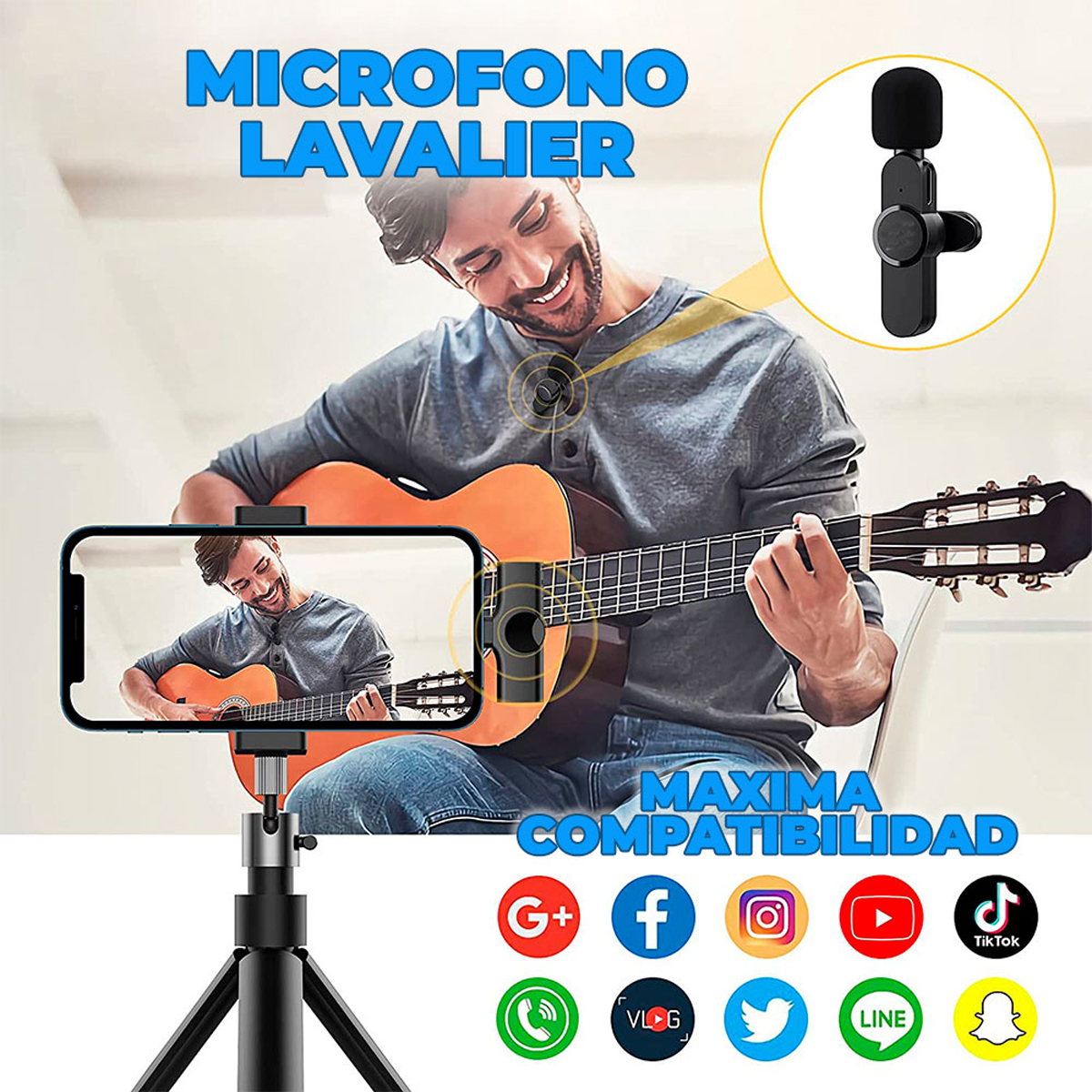 MicrOfono De Solapa InalAmbrico PortAtil Para iPhone iPad
