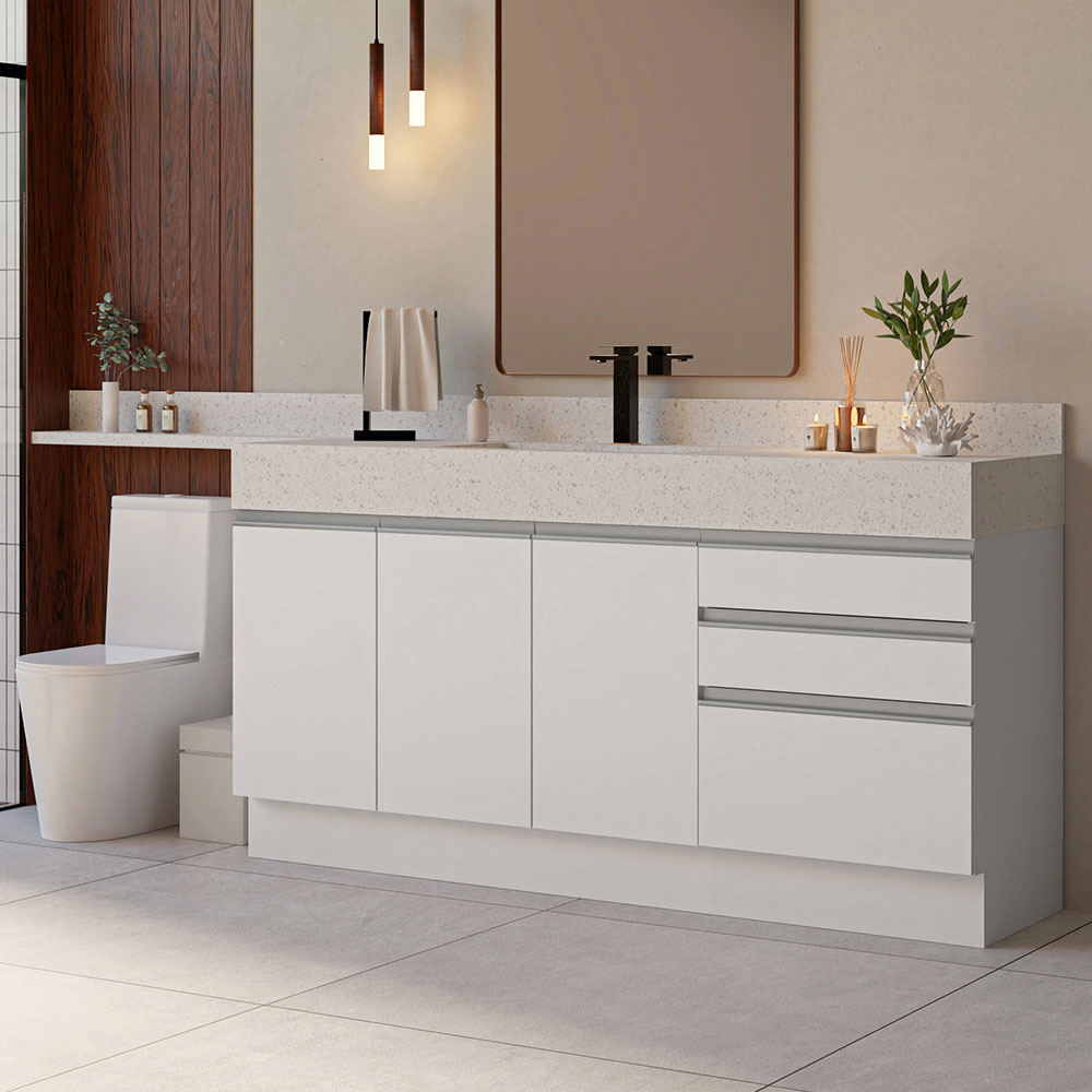 Mueble Modulo Para Baño Gabinete Lavabo Madesa 180cm BB