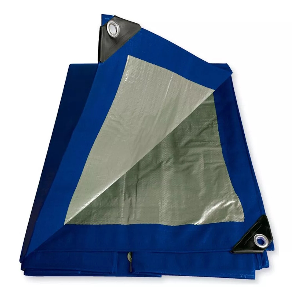 Lona Impermeable Polietileno 3 X 3.65 M Foy Azul Fondo Plata.