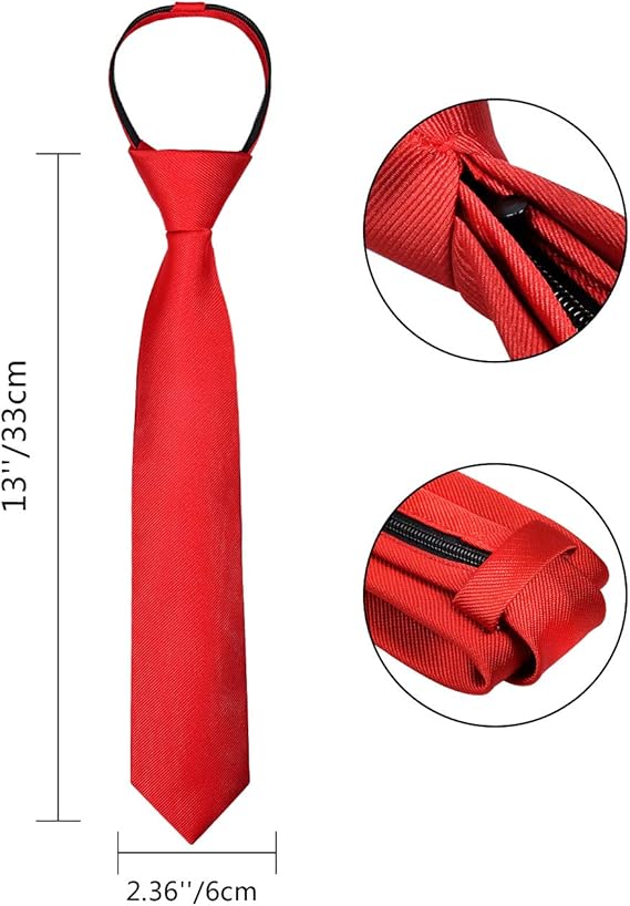 Alizeal - Corbata ajustada de 2.4 pulgadas con cierre para niños, #A2-rojo, Talla única.
