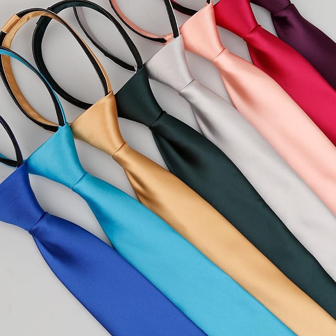 Alizeal - Corbata ajustada de 2.4 pulgadas con cierre para niños, #A2-rojo, Talla única.