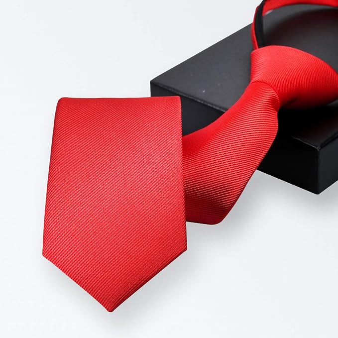 Alizeal - Corbata ajustada de 2.4 pulgadas con cierre para niños, #A2-rojo, Talla única.
