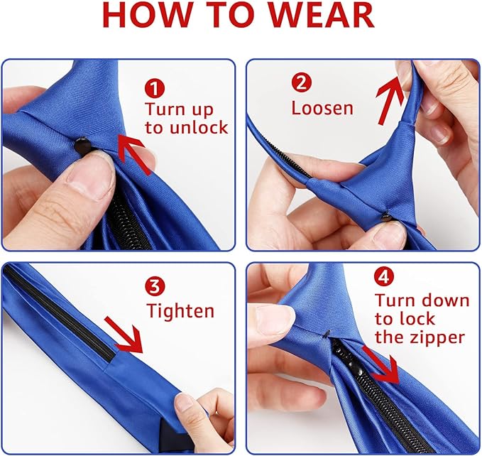 Alizeal - Corbata ajustada de 2.4 pulgadas con cierre para niños, #A2-rojo, Talla única.