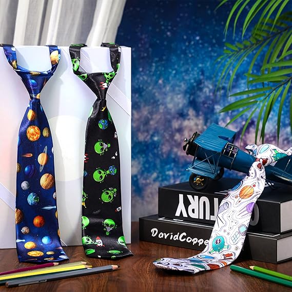 Corbata para el cuello para niños y niños, 3 unidades preatadas, corbatas ajustables para niños pequeños, para bodas, graduación, escuela.