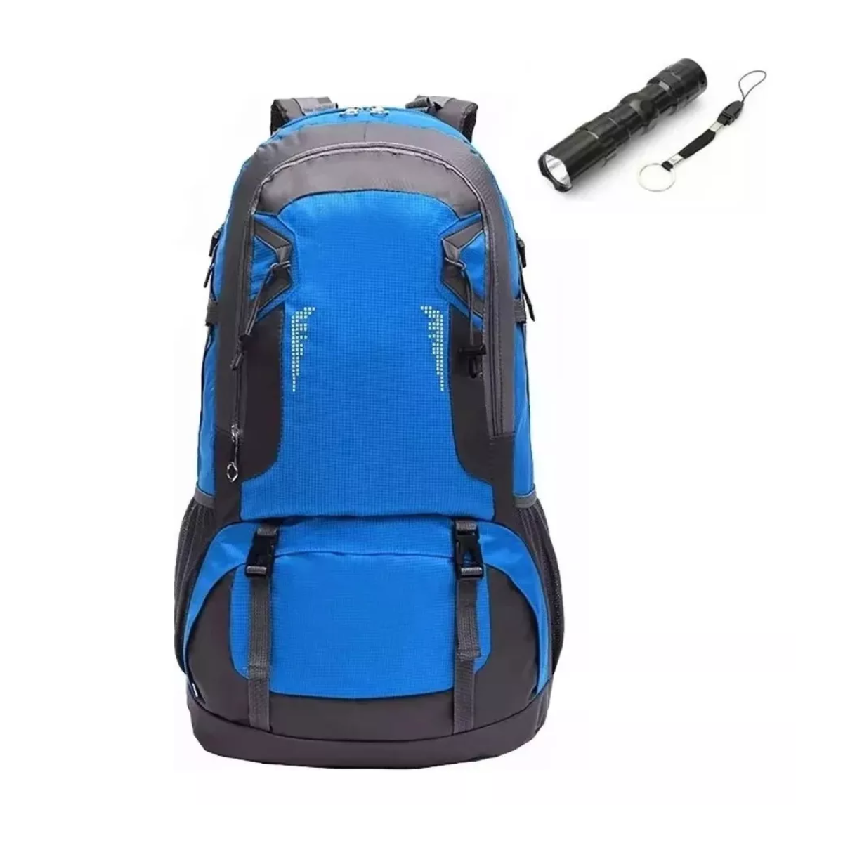 Mochila Viaje De Senderismo De 60l Para Acampar Impermeable Color Azul.
