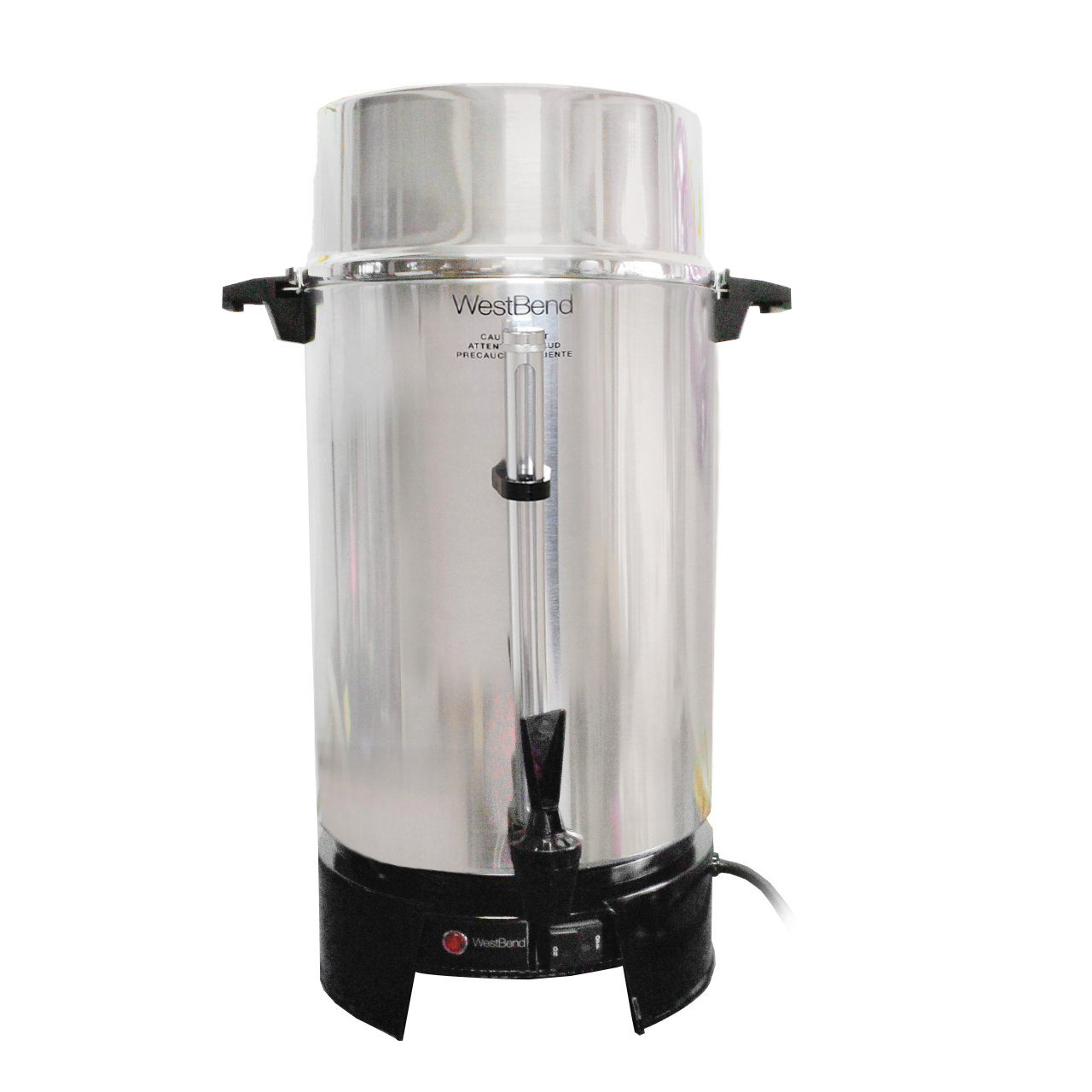 Cafetera Percoladora 100 Tazas de Grado Comercial en Aluminio West Bend 33600.
