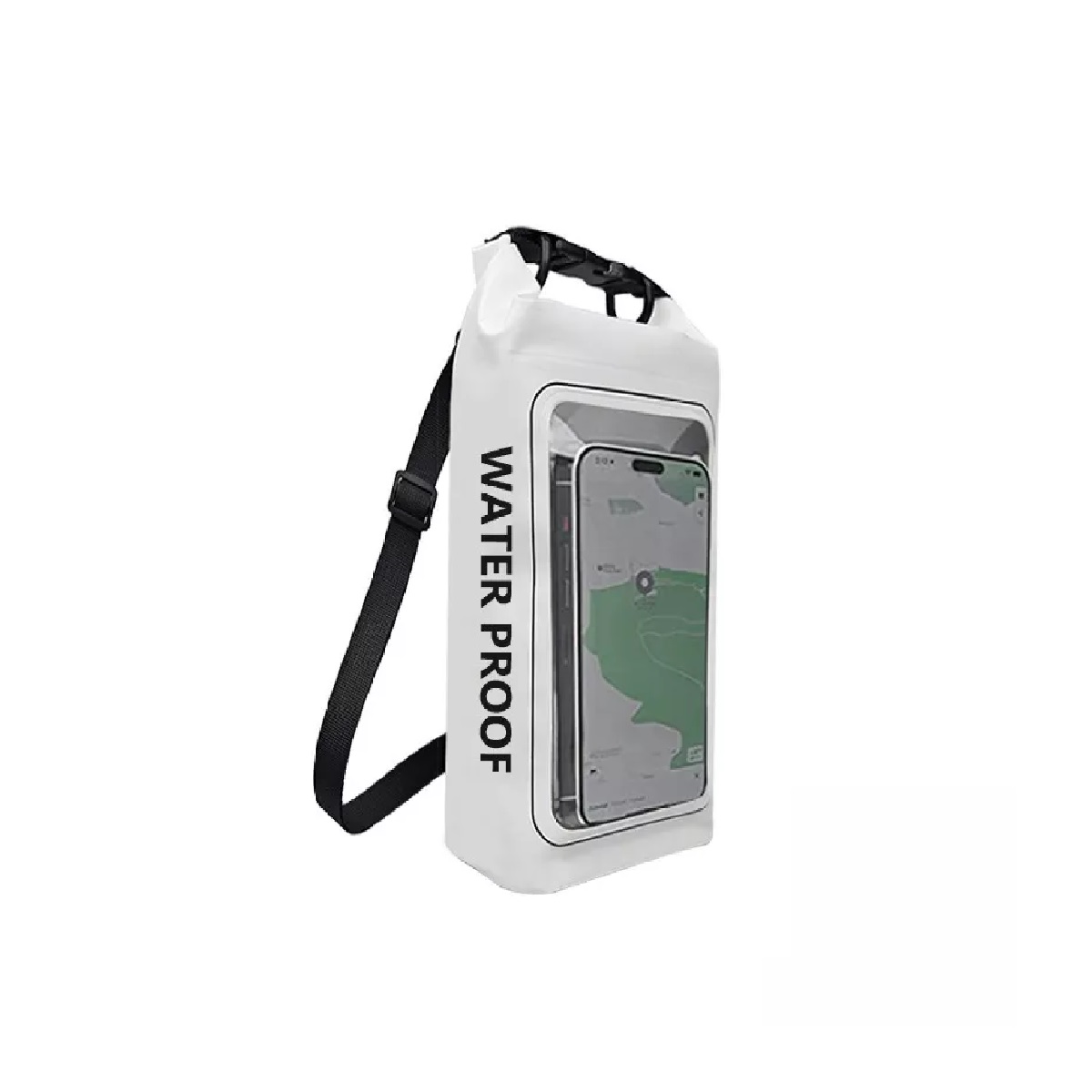 Bolsa Seca 2 Litros Bolsa Impermeable Móvil De Playa Nadar Blanco.