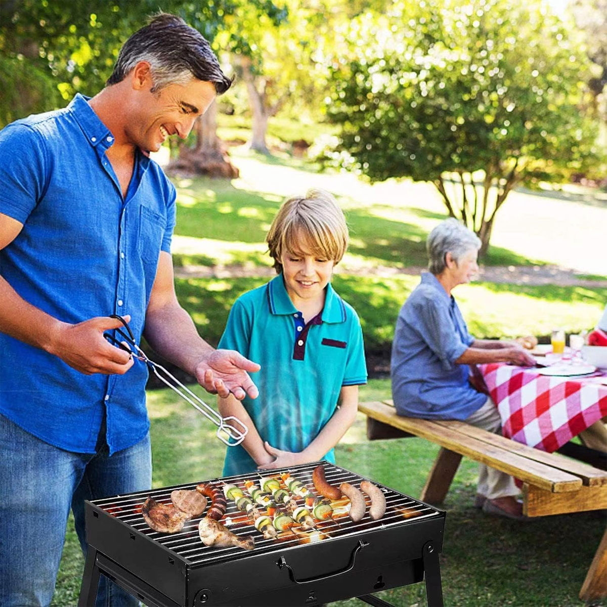 PARILLA ASADOR PORTATIL DE ACERO INOXIDABLE CAMPING