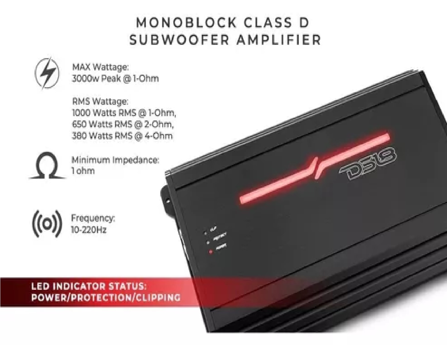 Amplificador Clase D Ds18 De 1000 Rms Zr1000.1d Potente.