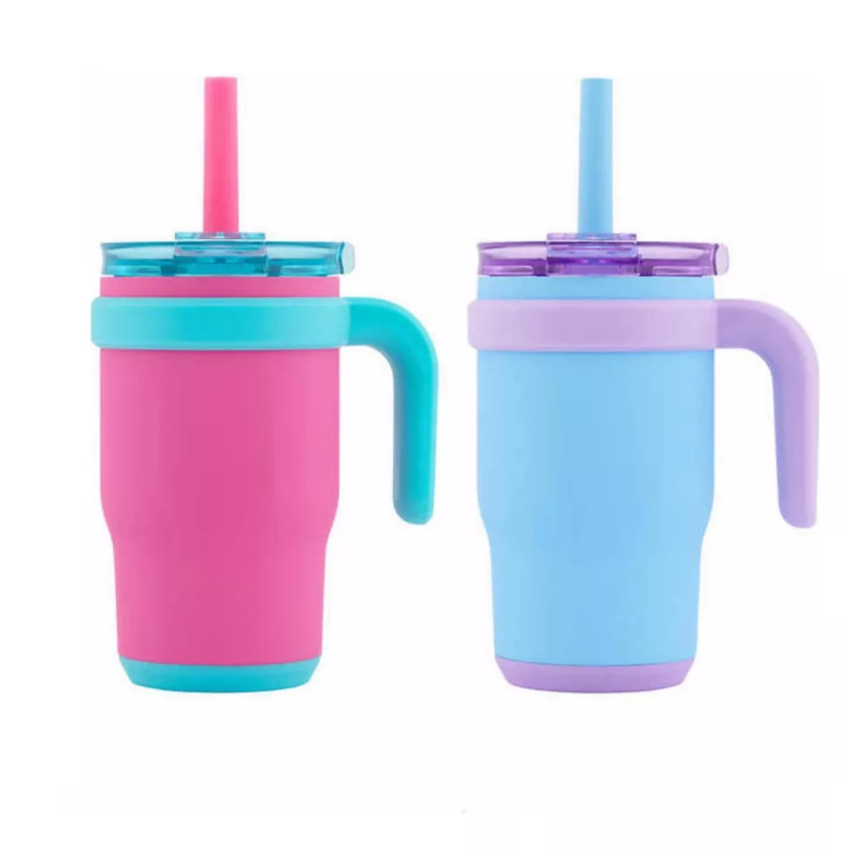 Set Termo Vasos Para Niños 2 Piezas 414 Ml Color Rosa.