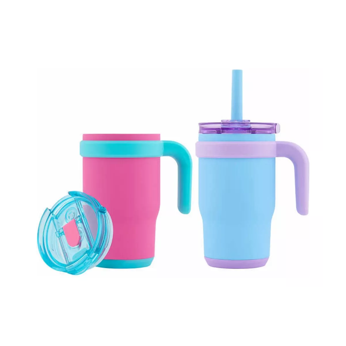 Set Termo Vasos Para Niños 2 Piezas 414 Ml Color Rosa.