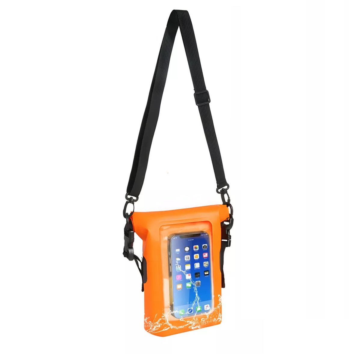 Bolsa Seca 2 Litros Bolsa Impermeable Móvil De Playa Nadar Naranja.