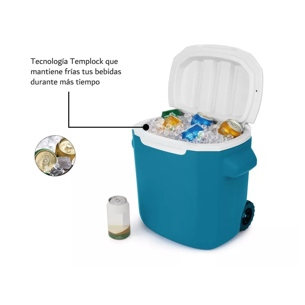 Hielera C/ruedas 28 Qt Coleman Azul Océano.