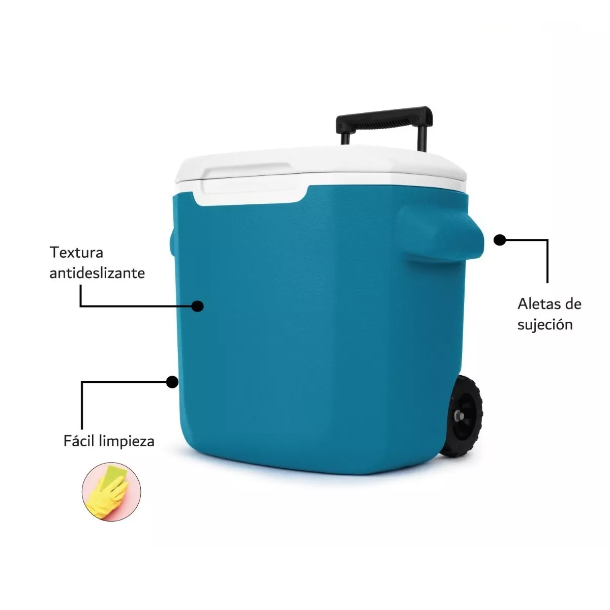 Hielera C/ruedas 28 Qt Coleman Azul Océano.