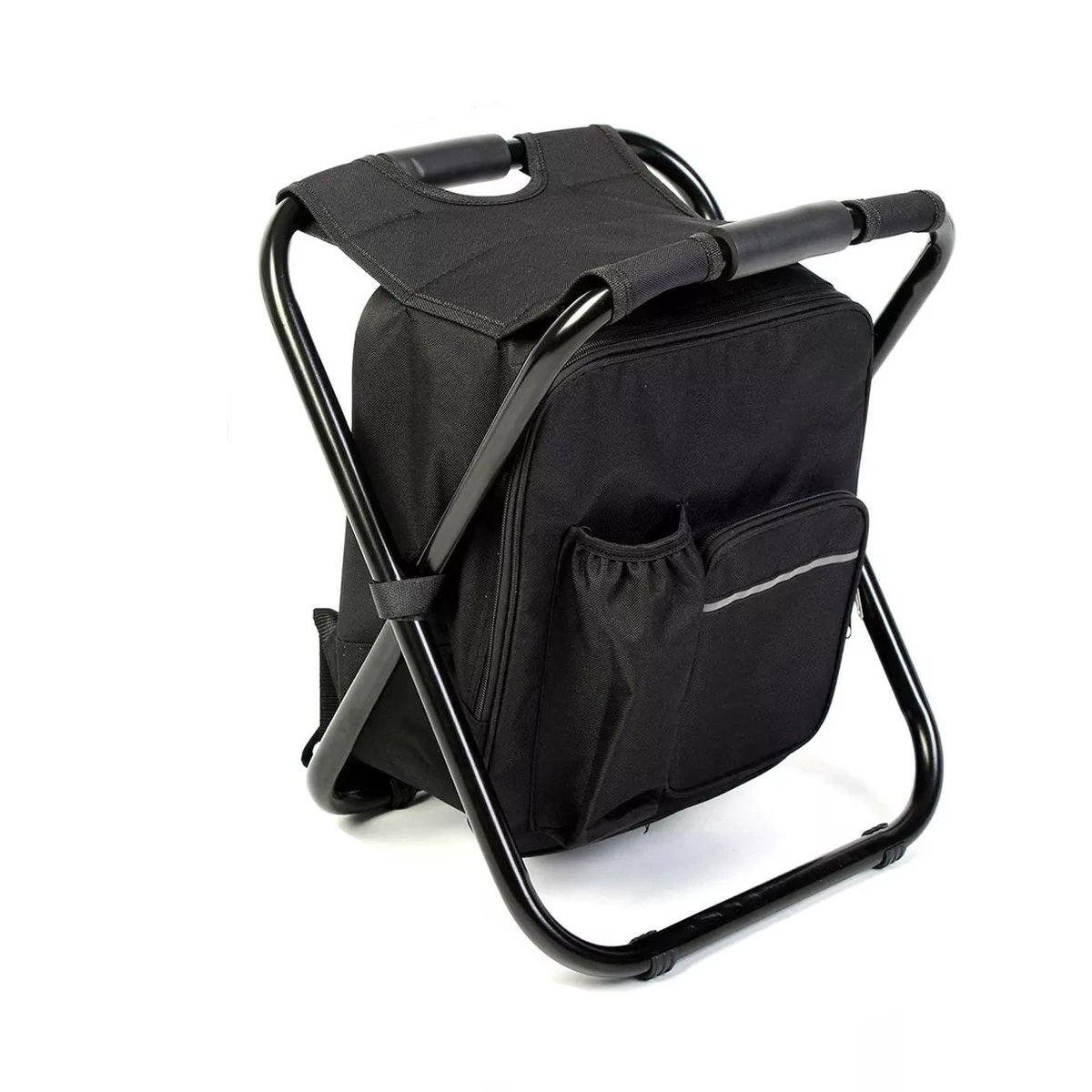 Mochila Hielera/ Térmica Silla Banco Plegable Portátil Playa Negro.