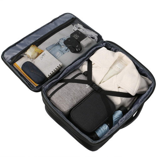 Mochila De Viaje Impermeable De Maleta Expandible Antirrobo Grande Negra Equipaje De Mano De 10 Kg Aprobado Por Avión Para Hombre Y Mujer.