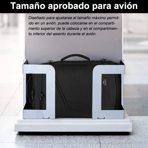 Mochila De Viaje Impermeable De Maleta Expandible Antirrobo Grande Negra Equipaje De Mano De 10 Kg Aprobado Por Avión Para Hombre Y Mujer.