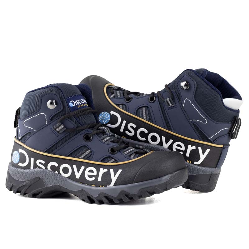 Botas Para Camping De Niño Discovery 11950 Azul Marino Outdoor.