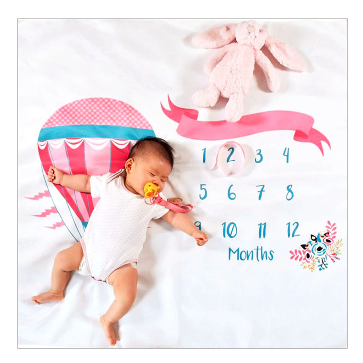 Manta Bebe Recien Nacido Recuerdo Foto Crecimiento Mensual