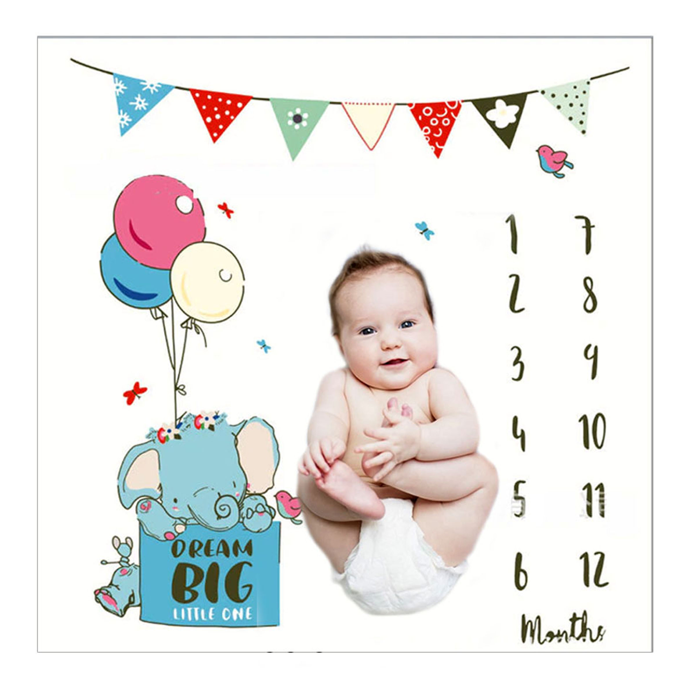 Manta Bebe Recien Nacido Recuerdo Foto Crecimiento Mensual