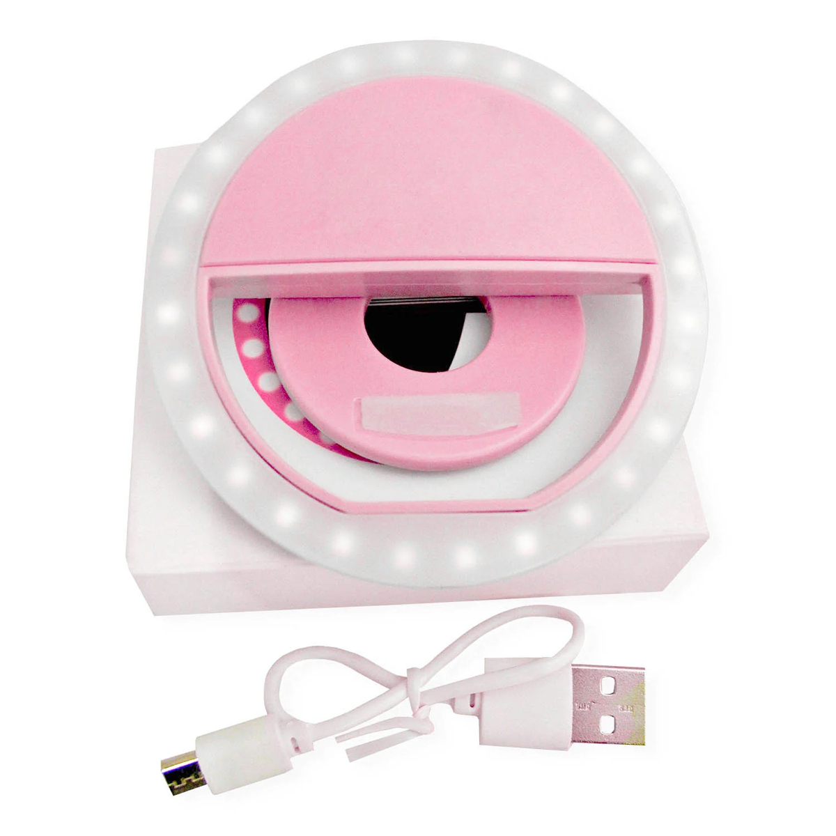 ARO DE LUZ LED PARA CELULAR REDONDO ROSA
